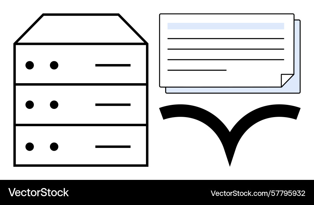 Data storage and retrieval concept with server Data storage and retrieval concept with server Vector Image