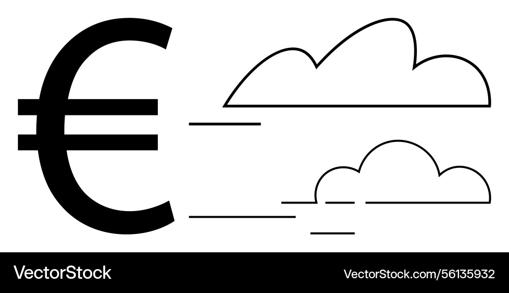 Euro symbol with dynamic motion lines and abstract Euro symbol with dynamic motion lines and abstract vector image