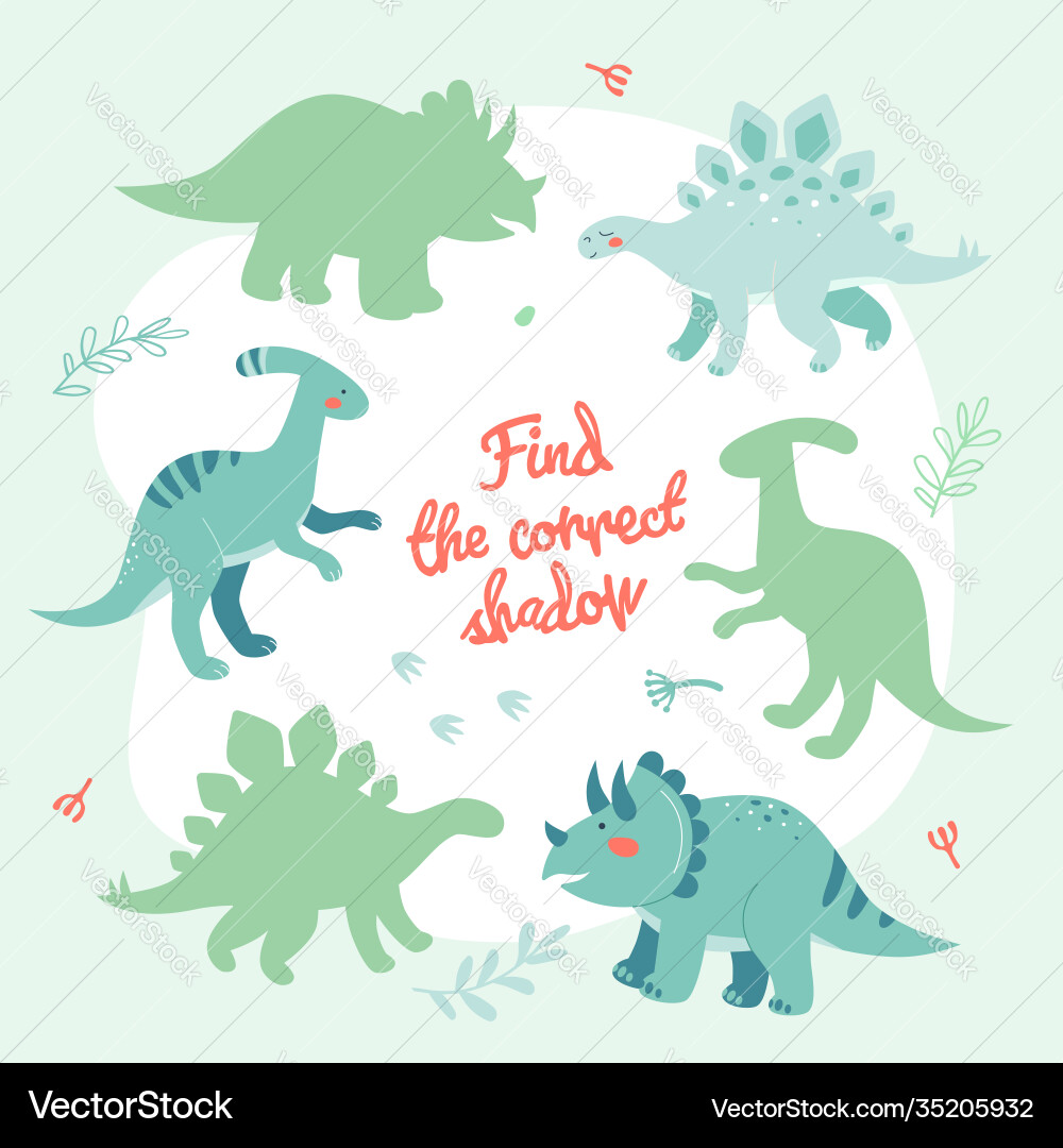 Learning game with dinosaurs - flat design style vector image