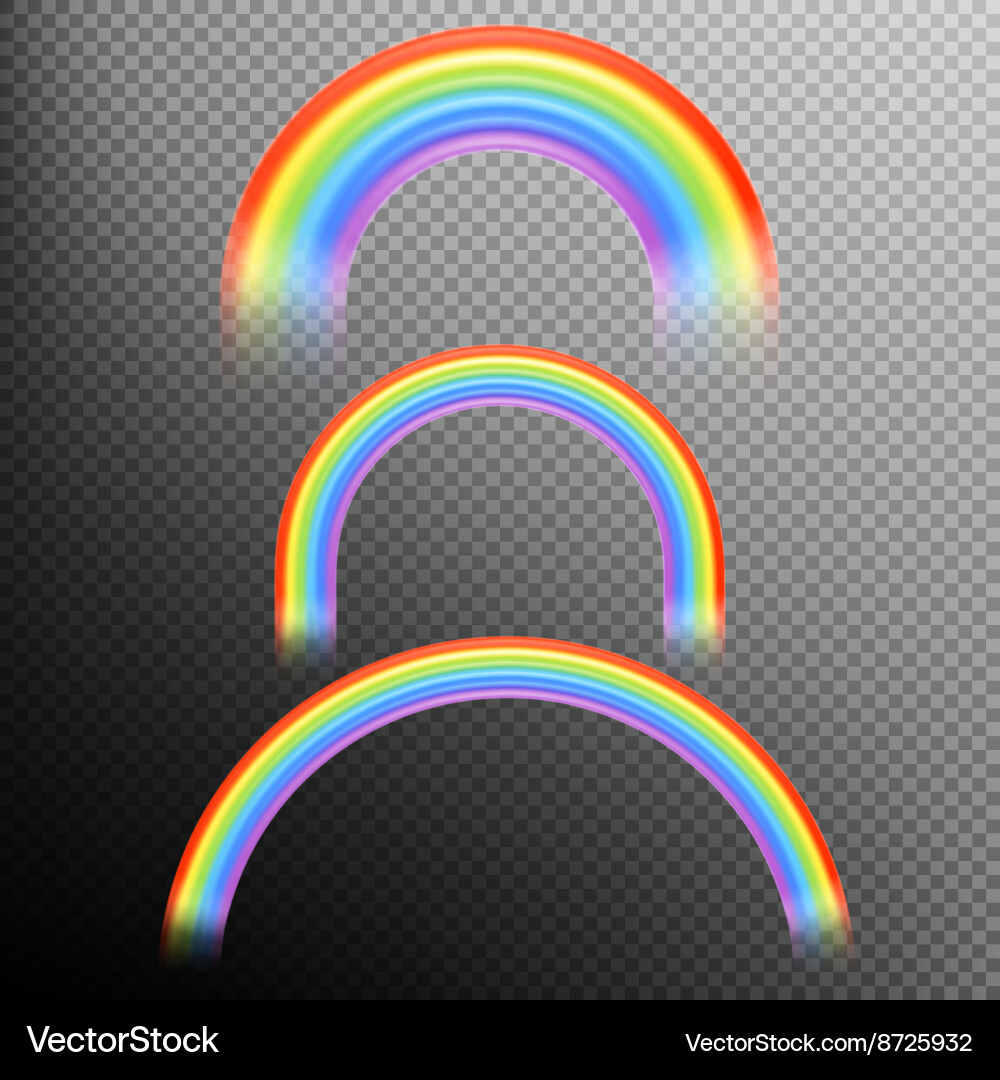Rainbows in different shape realistic set eps 10 vector image