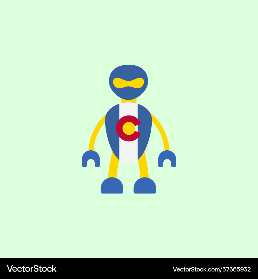 Robot in colorado uniform design Vector Image