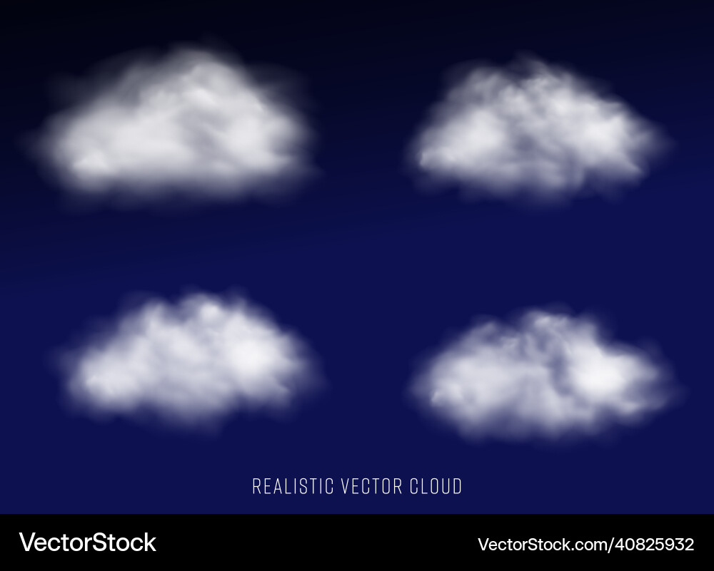 Set abstract realistic fog cloud design Set abstract realistic fog cloud design vector image