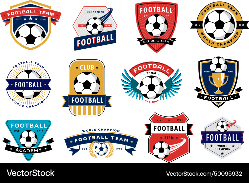 Soccer Club Badge Set vector image