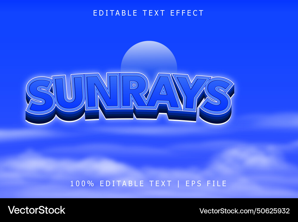 Sunday editable text effect 3 dimension emboss Sunday editable text effect 3 dimension emboss vector image