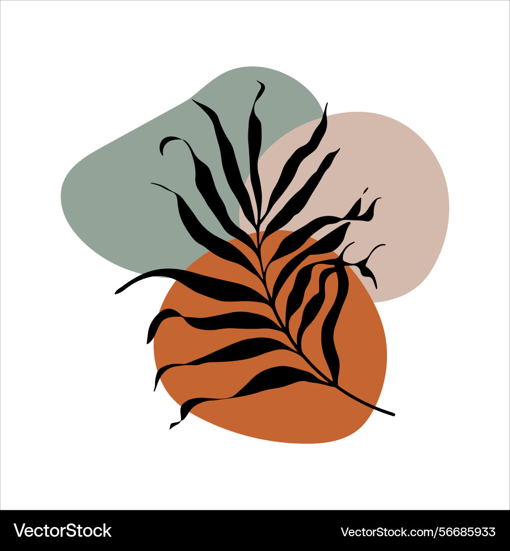 Artistic leaf with organic blobs perfect Artistic leaf with organic blobs perfect Vector Image