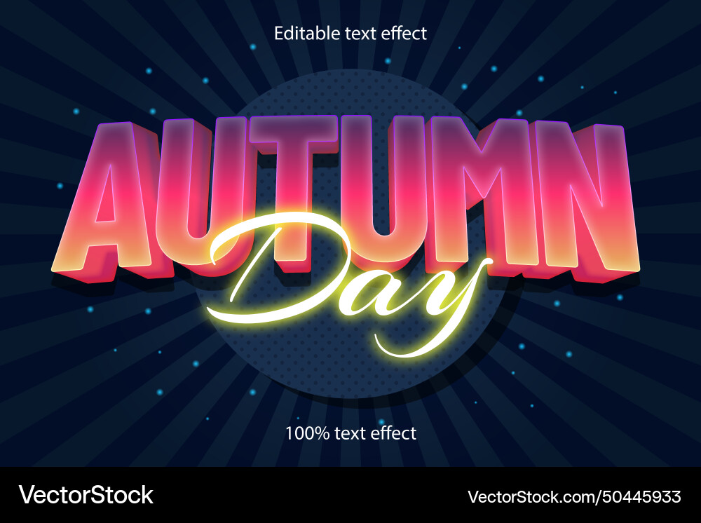 Autumn editable text effect emboss elegant style Autumn editable text effect emboss elegant style vector image