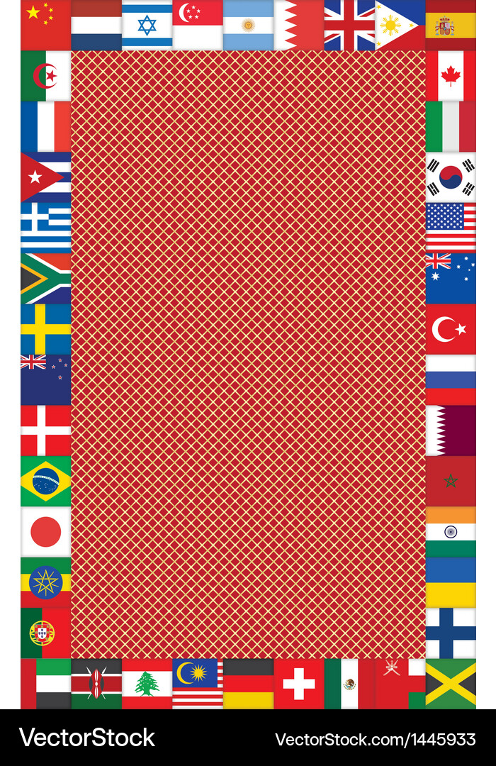 Background with frame made of flags Vector Image