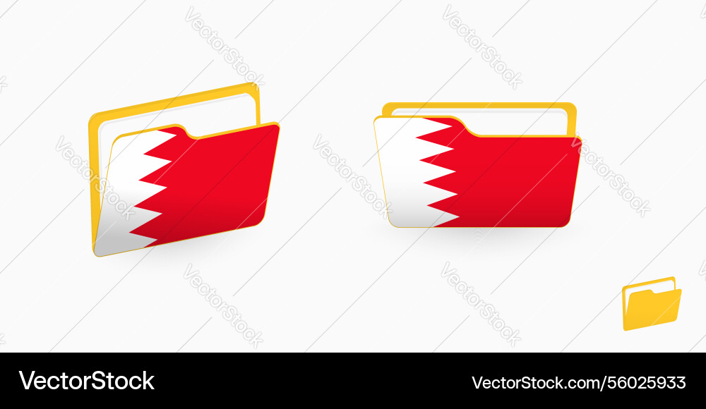 Bahrain flag on two type of folder icon Vector Image