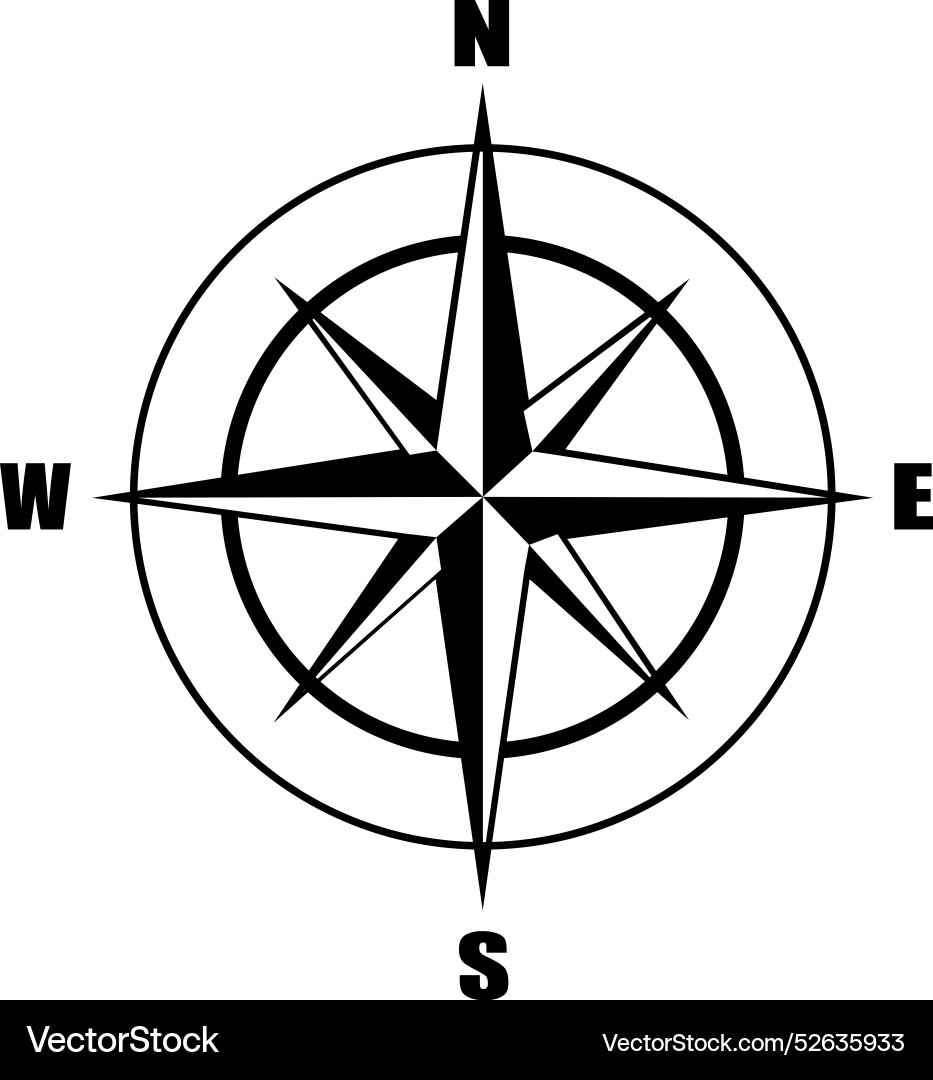 Compass navigation design directional indicator vector image