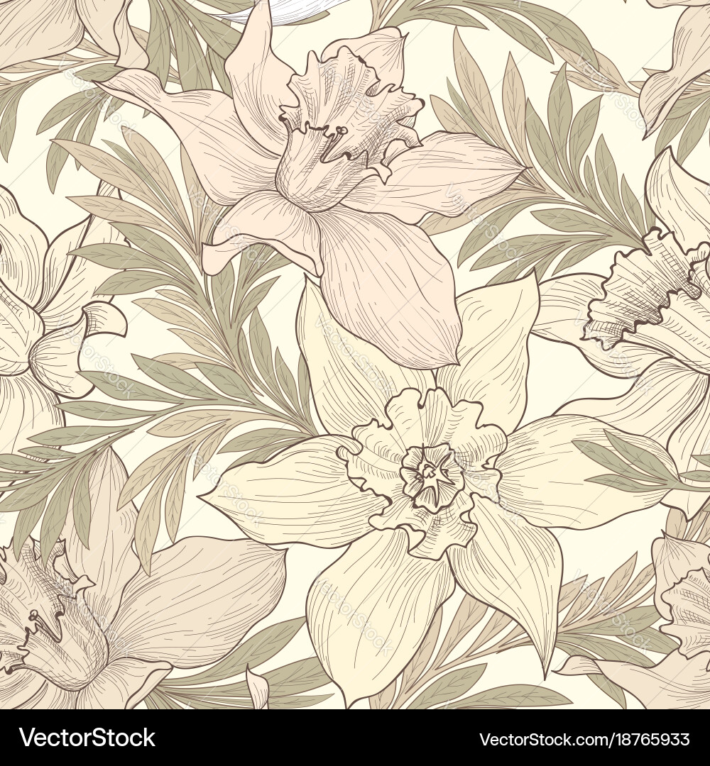 Elegant Floral Seamless Pattern Vector Image