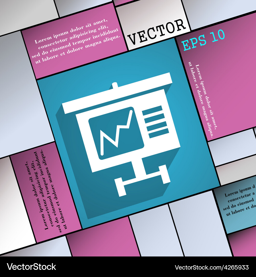Graph icon symbol flat modern web design with long Vector Image