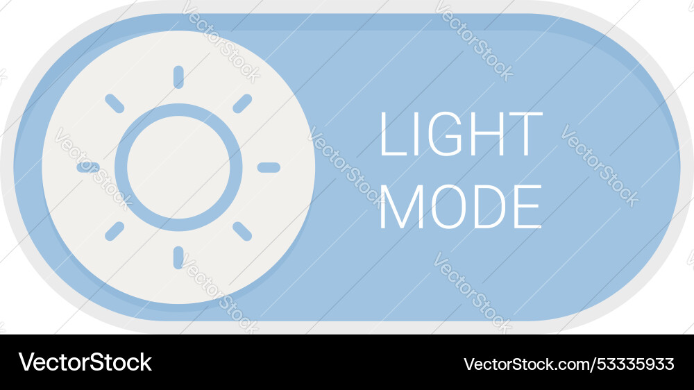 Light mode button showing sun icon for user Light mode button showing sun icon for user vector image