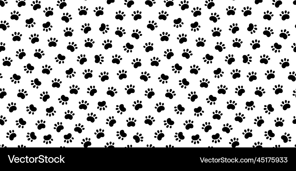 Seamless Dog Paw Print Pattern Vector Image