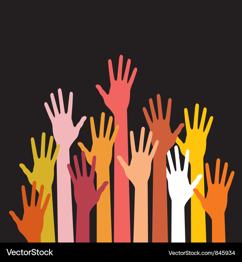 Abstract Raised Hands Vector Image