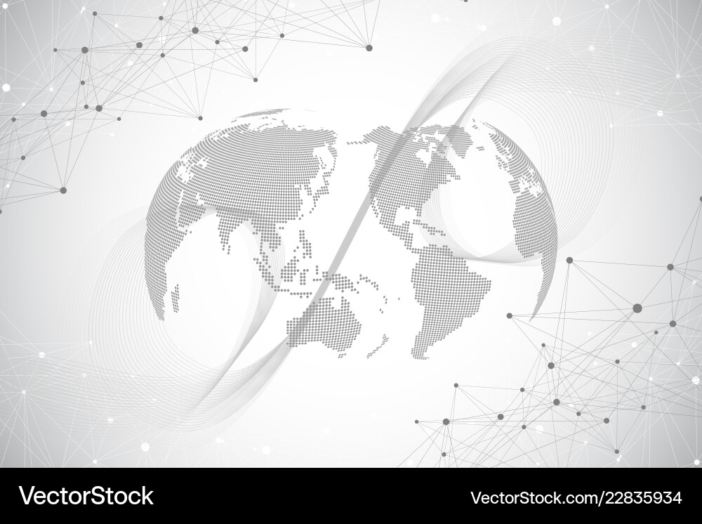 Big Data Network Globe vector image