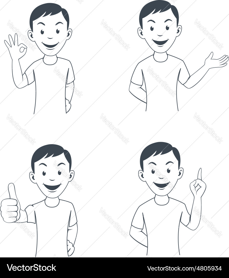 Cartoon Office Worker - Diverse Poses Vector Image