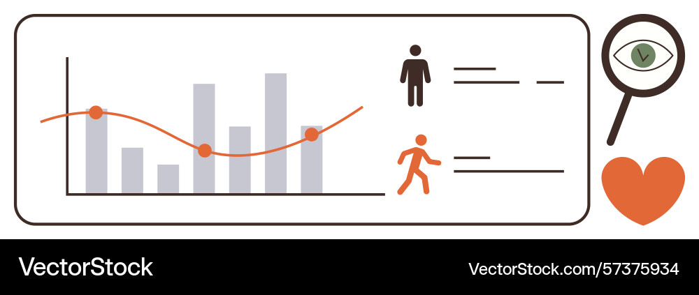 Data chart with line graph analytics icons Data chart with line graph analytics icons vector image