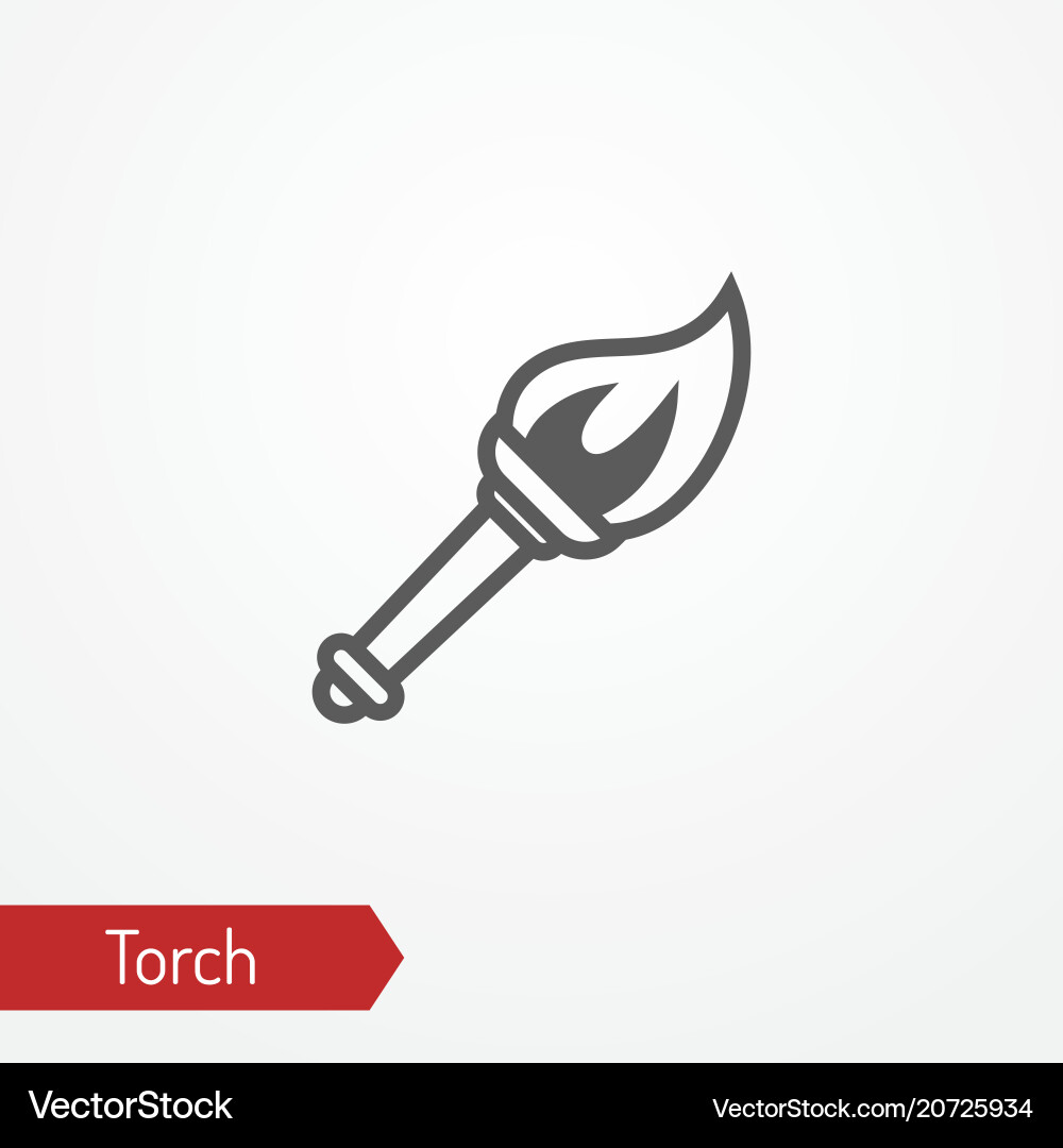 Flaming Torch Icon vector image