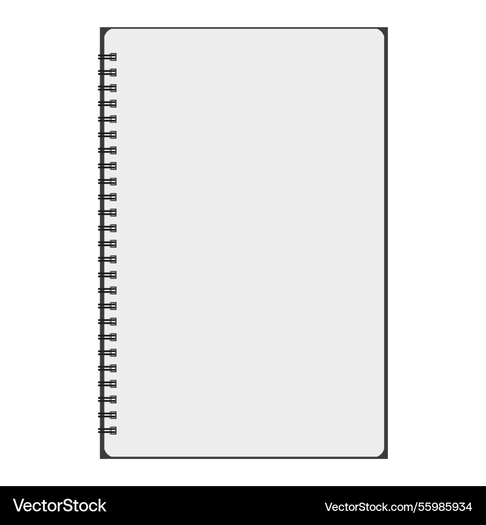 Notebook icon blank white page spiral binding Vector Image