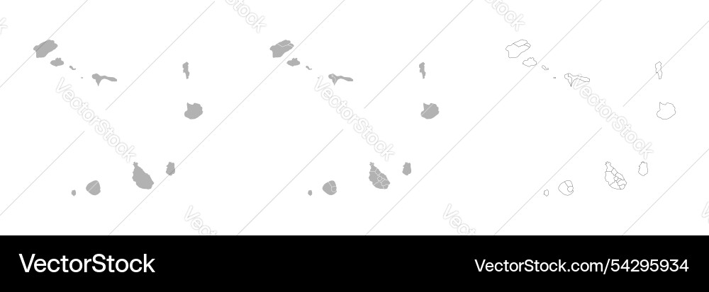 Set of cape verde maps with main map and regional Vector Image