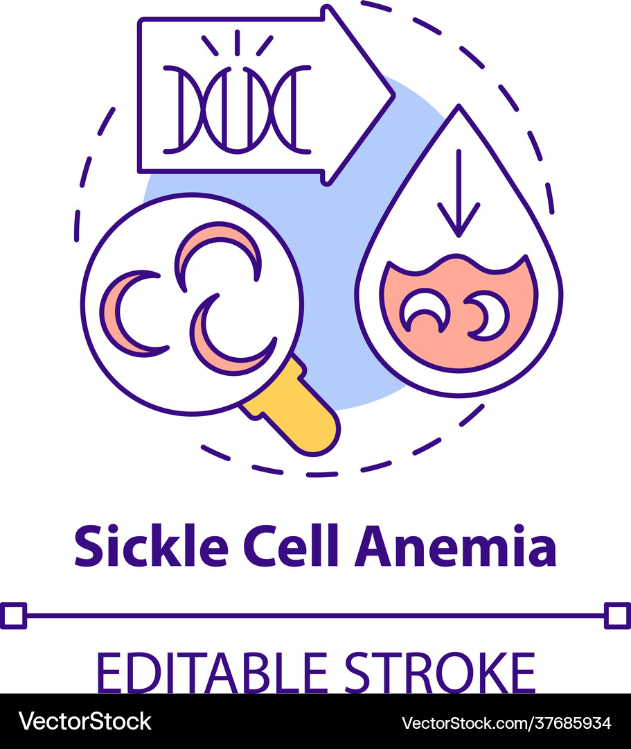 Sickle cell anemia concept icon – Royalty-Free Vector | VectorStock, image size:911x1080