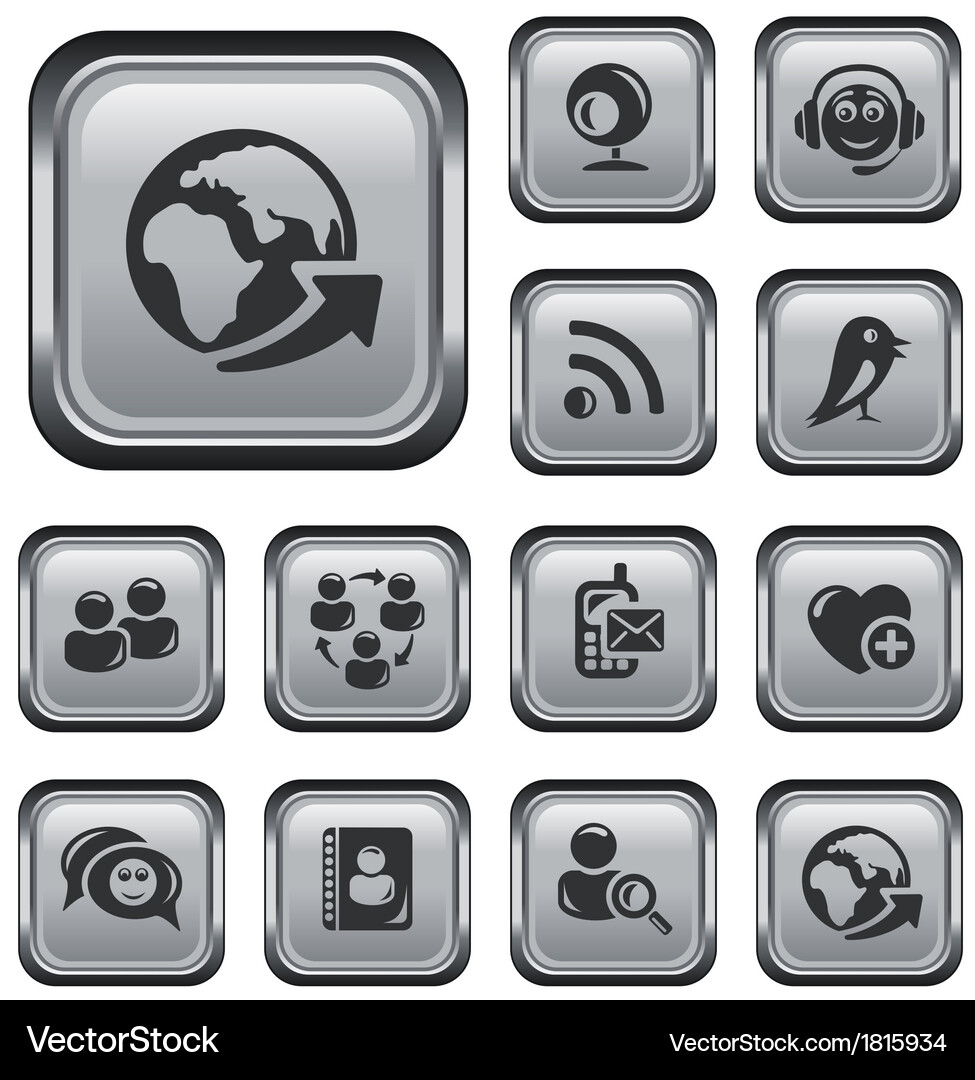 Social network buttons Vector Image