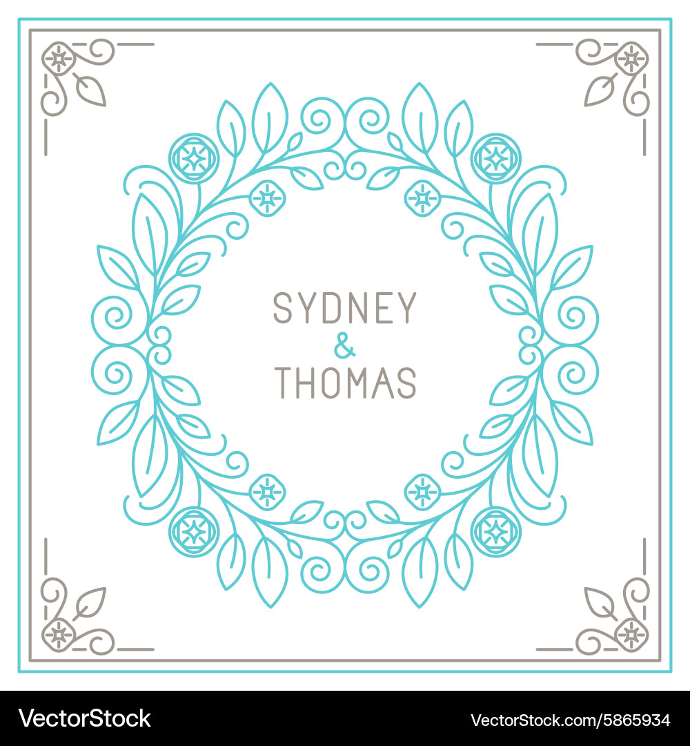 Trendy linear frame with copy space for text Vector Image