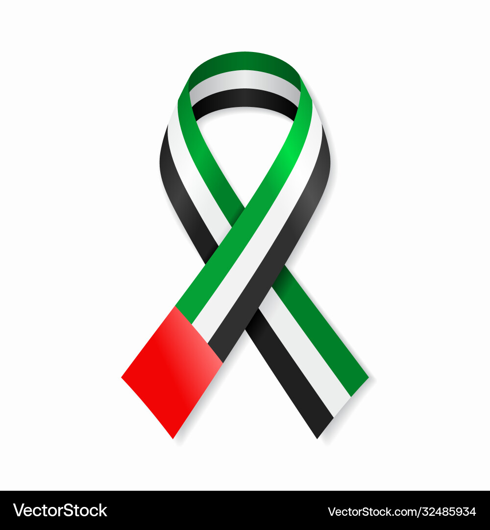 UAE Flag Ribbon Stripe Vector Image