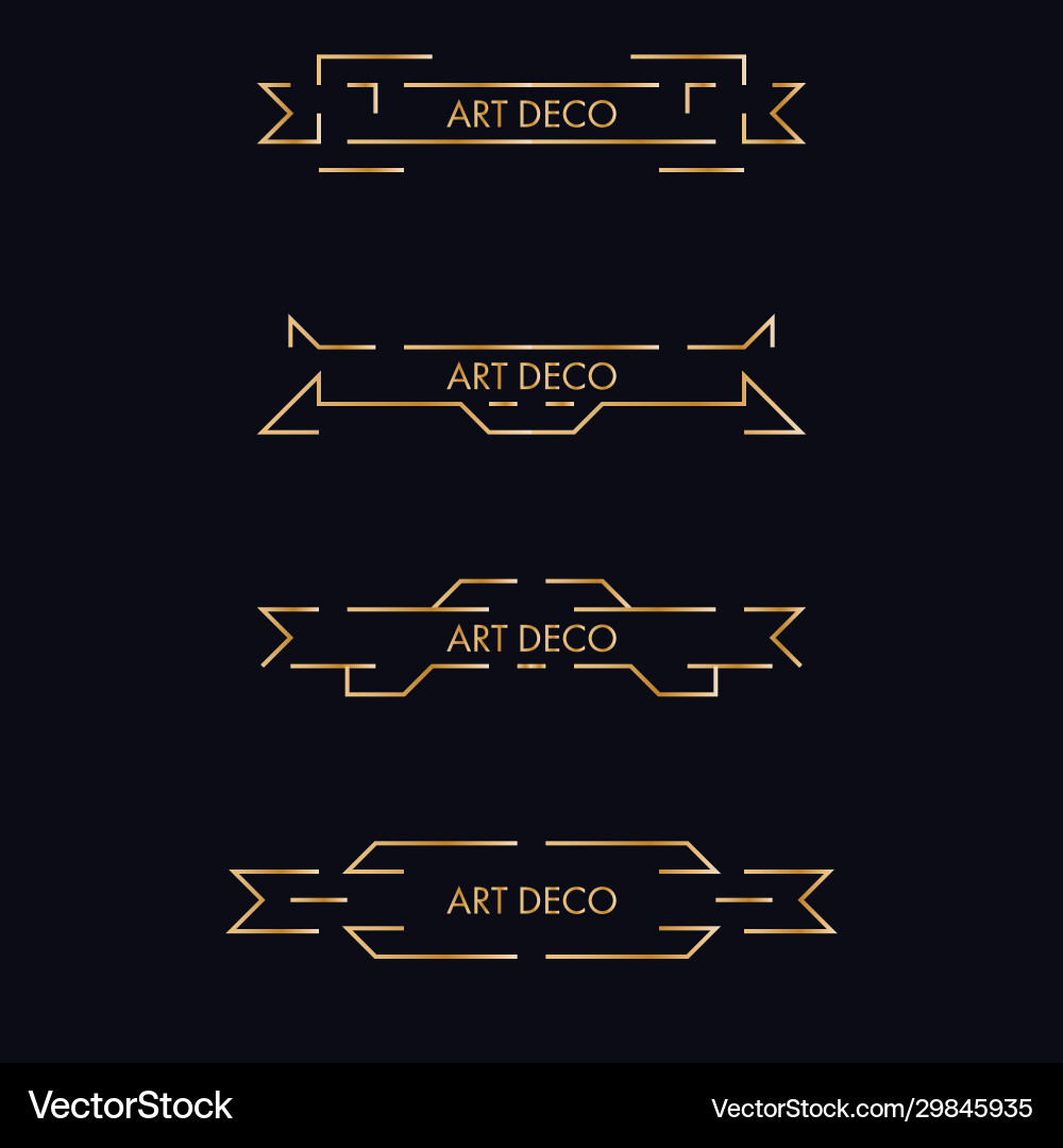 Art deco style banner design set Royalty Free Vector Image
