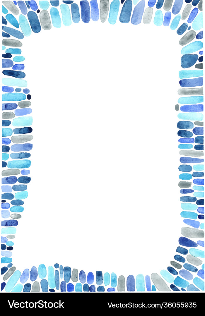 Blaue und graue Farbe Mosaik Pinsel Schlag Rand Blaue und graue Farbe Mosaik Pinsel Schlag Rand vektorbild