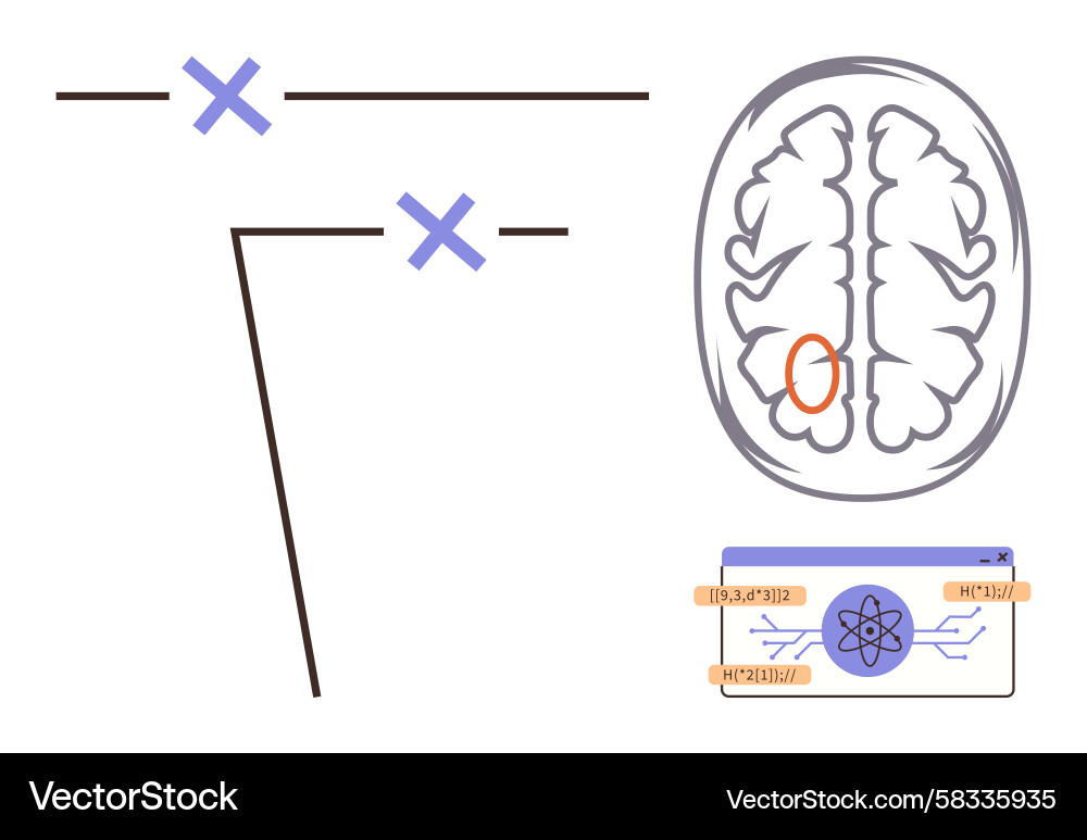 Brain Data & Cognitive Pathways Vector Image