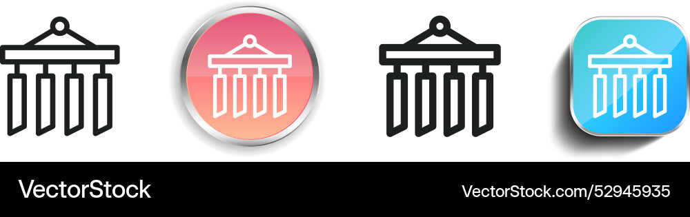 Chime icon thin linear regular and button style Chime icon thin linear regular and button style Vector Image