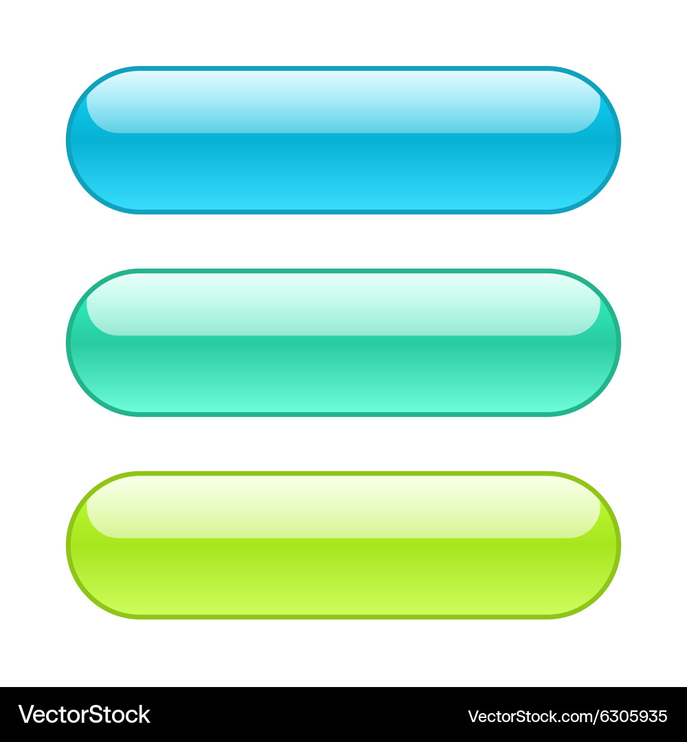 Colored web buttons rounded shape with outlines Vector Image
