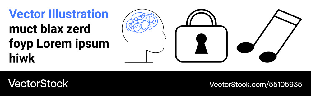 Conceptual representation of brain activity Vector Image