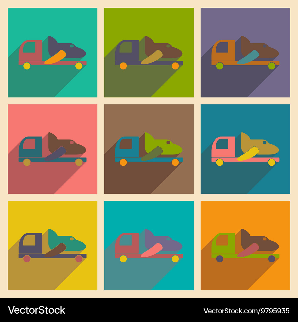 Flat with shadow concept and mobile application Vector Image