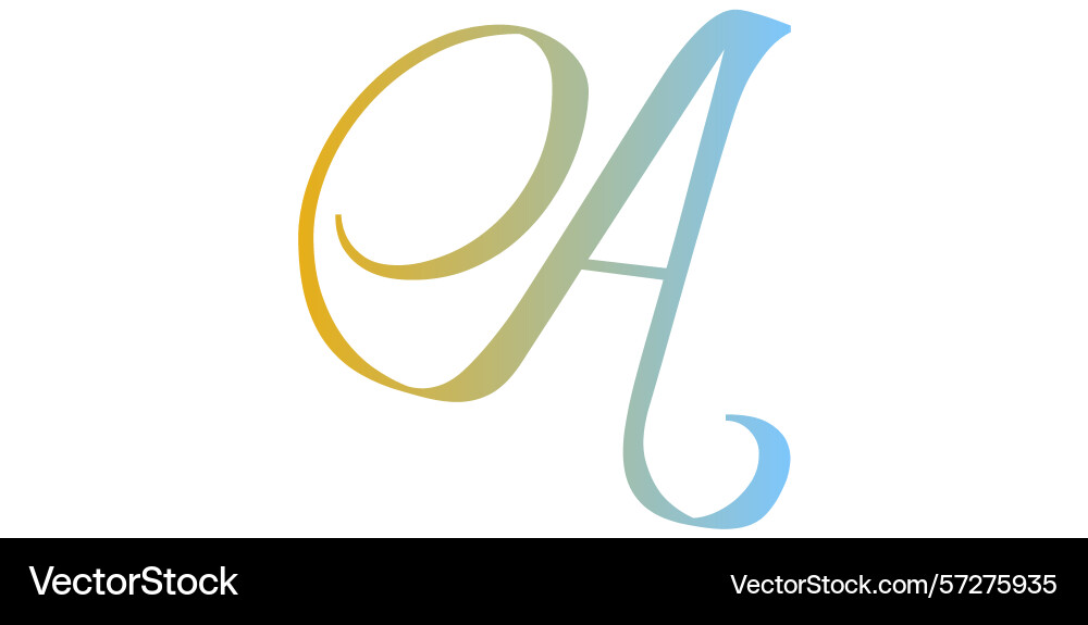 Gradient alphabet a font text design Vector Image