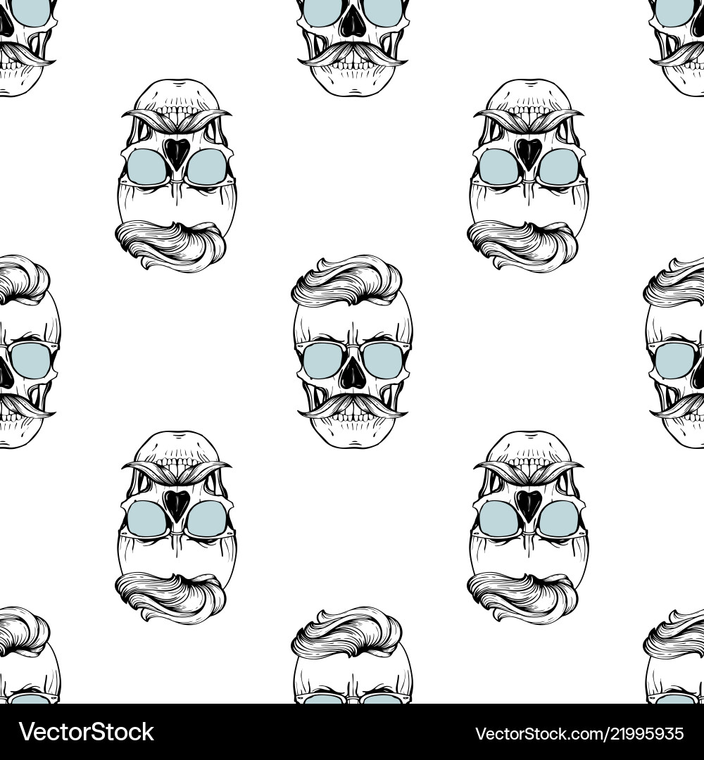 Seamless color pattern with skull Seamless color pattern with skull vector image