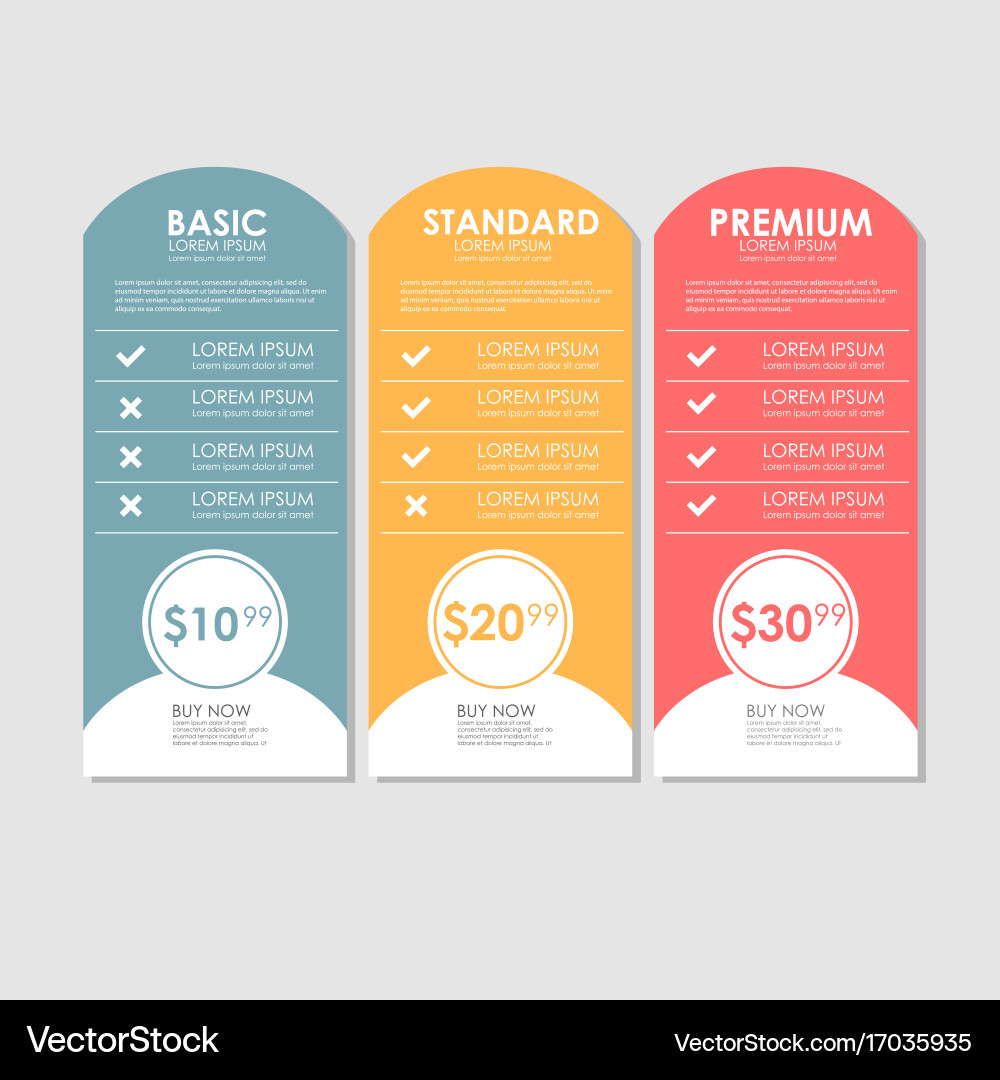 Set offer tariffs ui ux banner for web app vector image