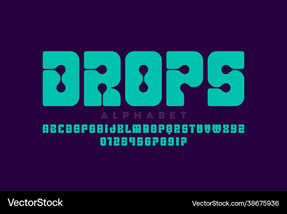 Abstract Font Drops vector image