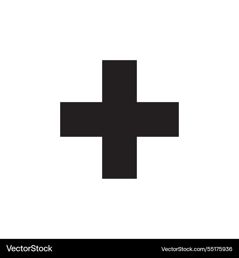 Black plus icon simple add symbol cross shape Black plus icon simple add symbol cross shape vector image