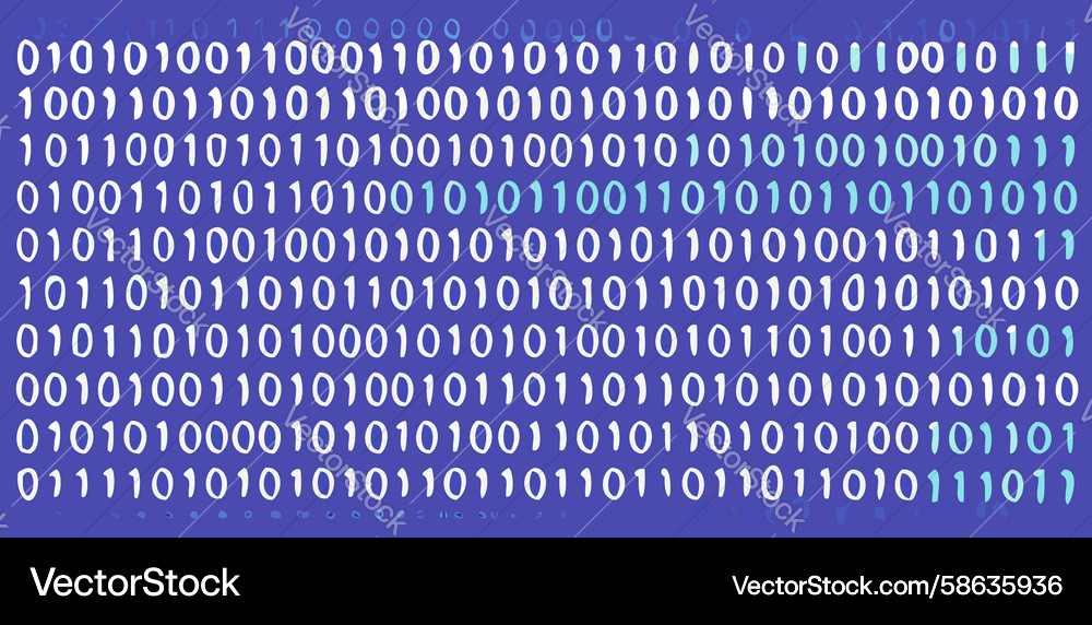 Blue Binary Code Digital Pattern Vector Image
