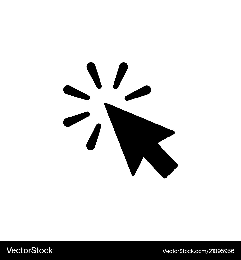 Click icon in flat style symbol Click icon in flat style symbol vector image