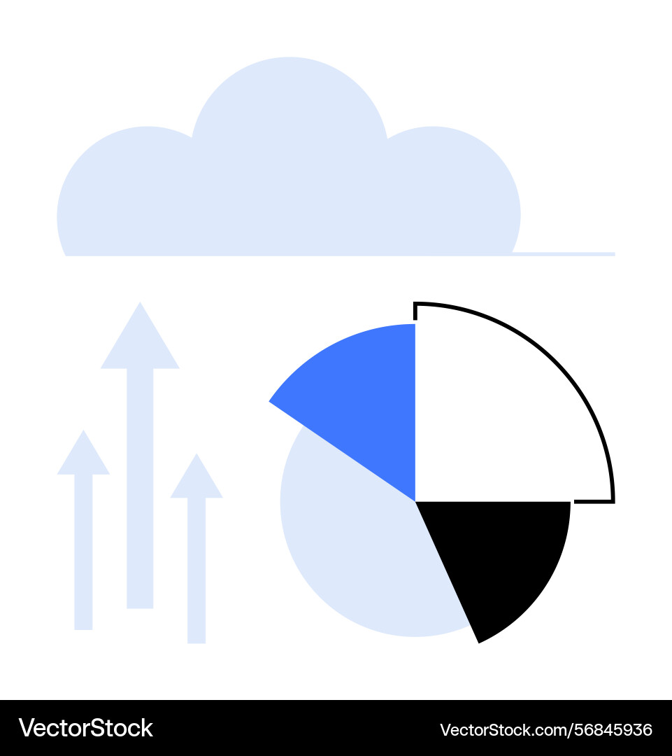 Cloud computing with data growth represented Cloud computing with data growth represented Vector Image