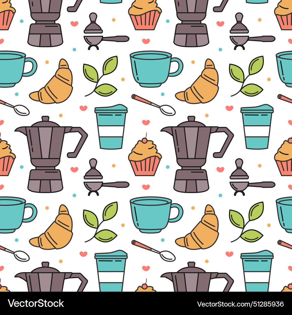 Coffee time seamless pattern design with cacao Coffee time seamless pattern design with cacao vector image
