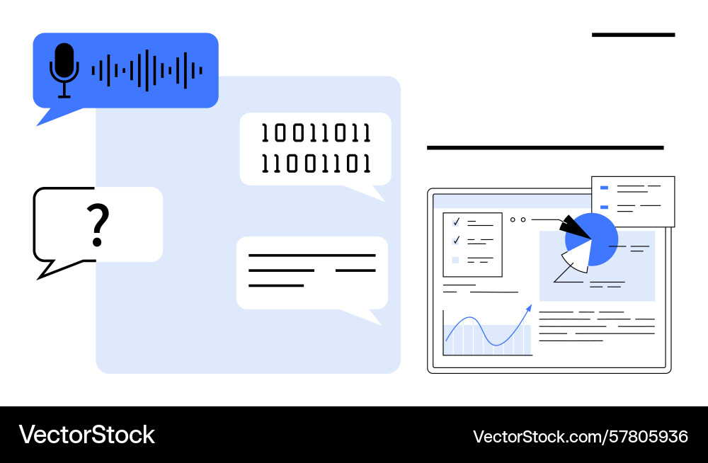 Collaborative analysis with data visualization vector image