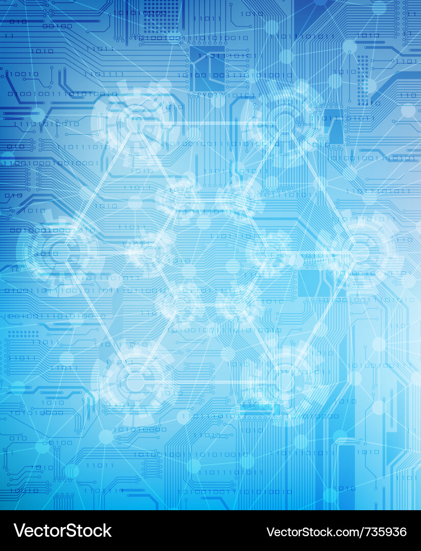 Digital Circuit Background Vector Image