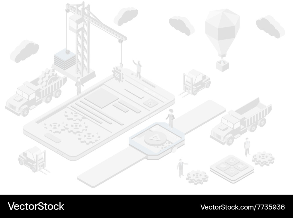 Flat app development Vector Image