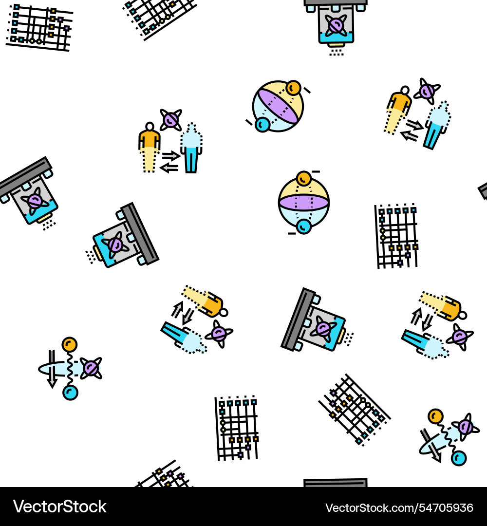 Quantum technology data science seamless pattern Quantum technology data science seamless pattern vector image