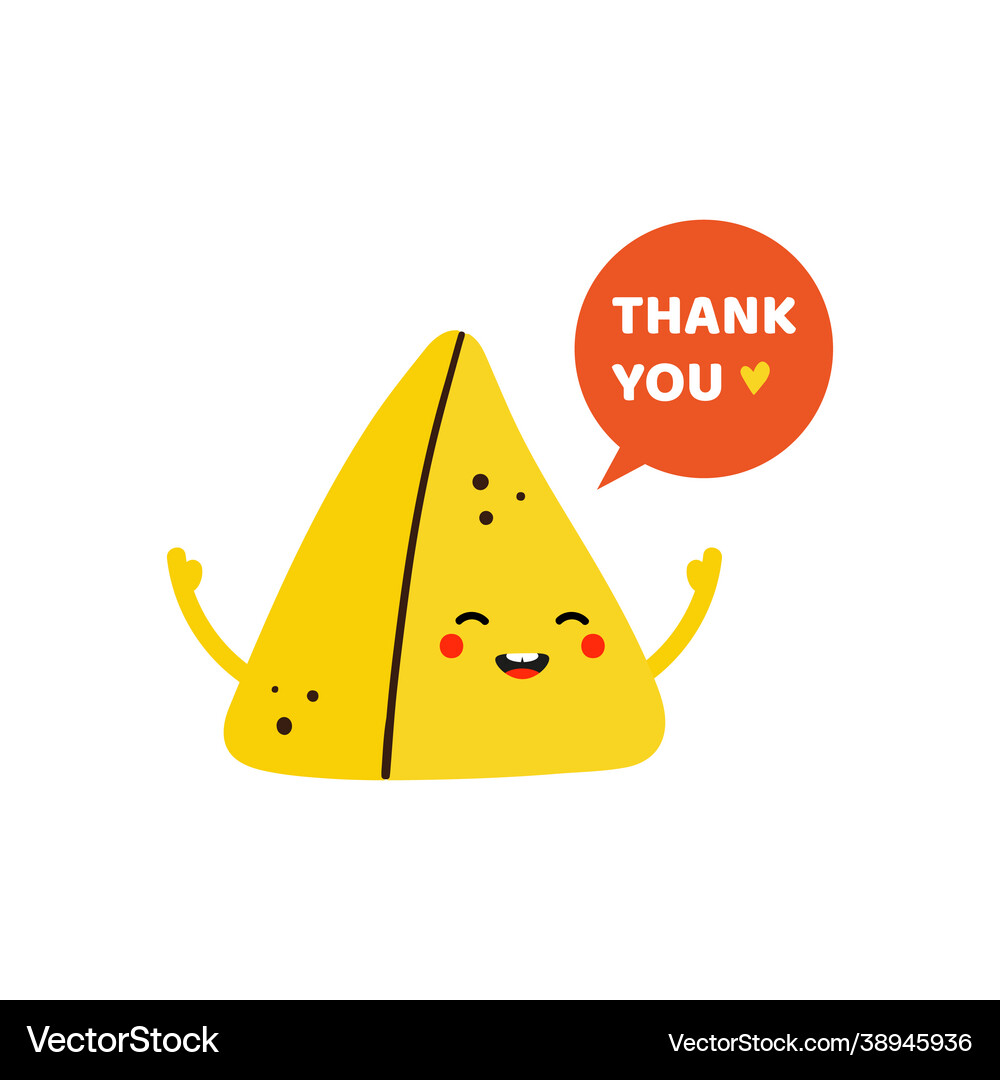 Samosa pastry character saying thank you – Royalty-Free Vector | VectorStock, image size:1000x1080