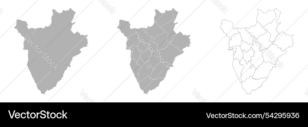 Set of burundi maps with main map and regional Vector Image